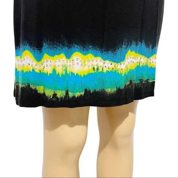 S Vintage INC International Concepts Floral Blue & Black Sequin Dress - Picture 11 of 14